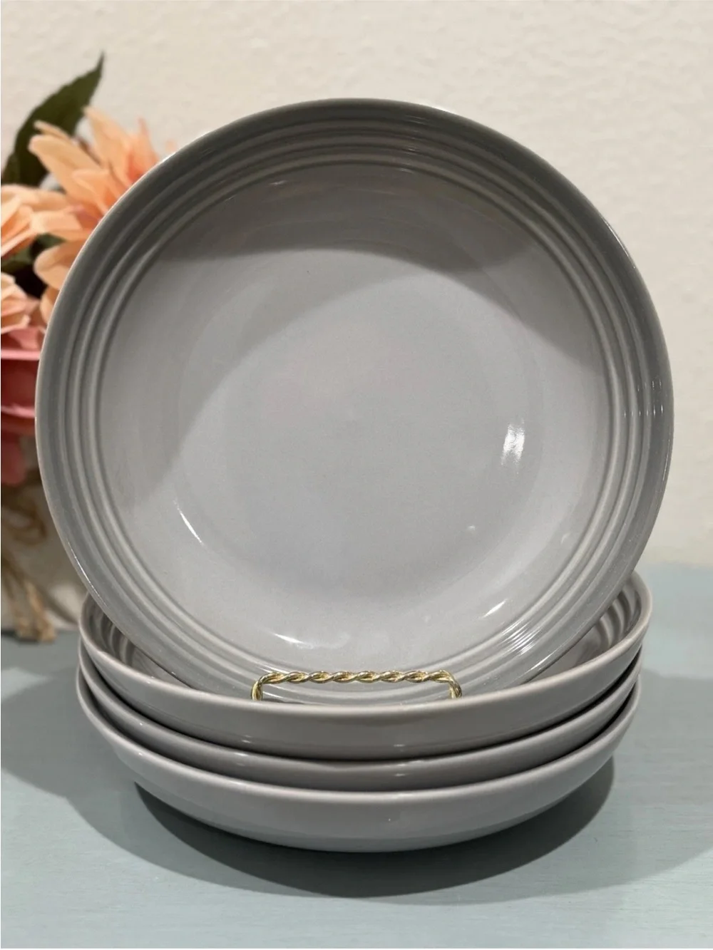 Set of 4 - Le Creuset Second Choix Ceramic Pasta Bowl 8 1/2 in 900mL Gray